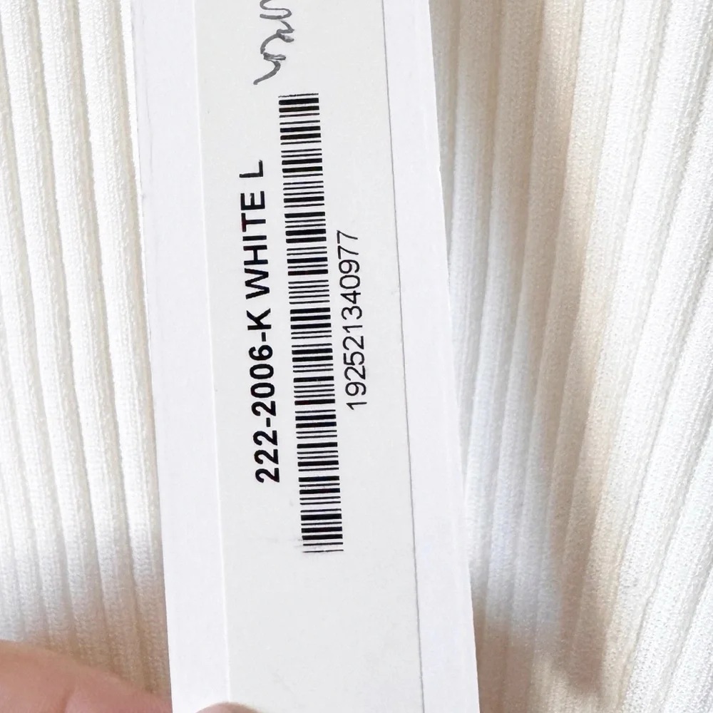 Jonathan Simkhai NWT Mandy Cut Out Cold Shoulder Ribbed Sweater Top White Size L - Picture 7 of 12